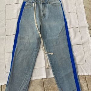 Adika Jeans w/ Velour Detailing & Detachable Rope Belt